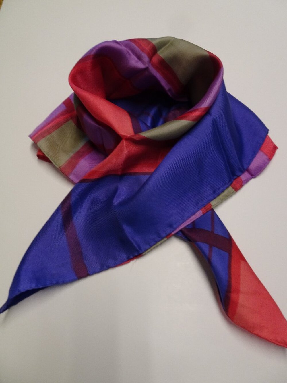 Vintage non labeled  100% Silk square scarf colorful